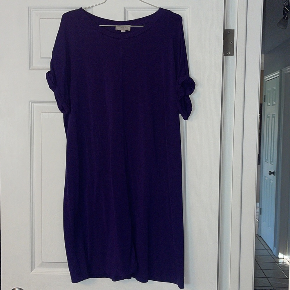 Loft purple t shirt dress Size L